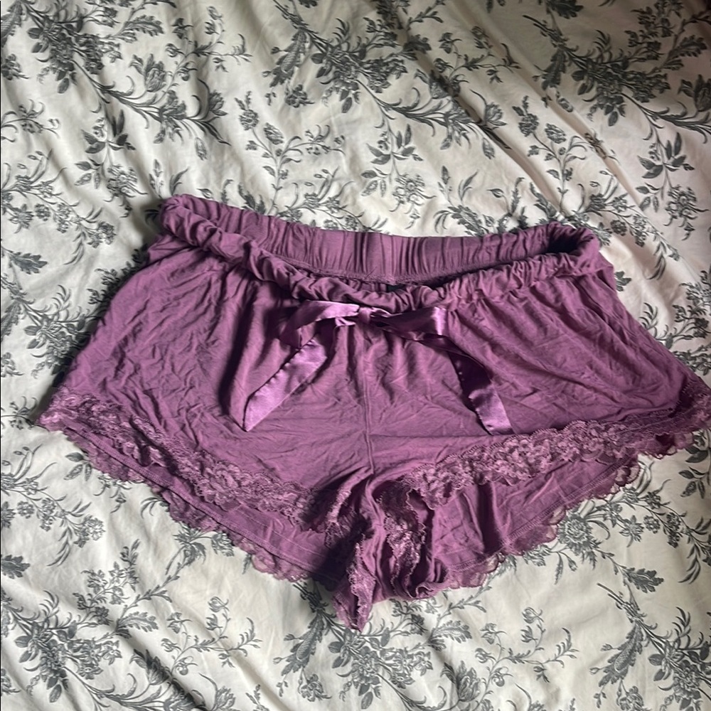 Torrid Purple Pajama Shorts with lace Hem